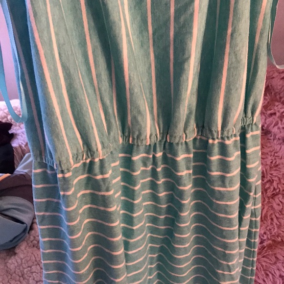 EUC Turquoise with white pinstripes maxi dress - Picture 4 of 4